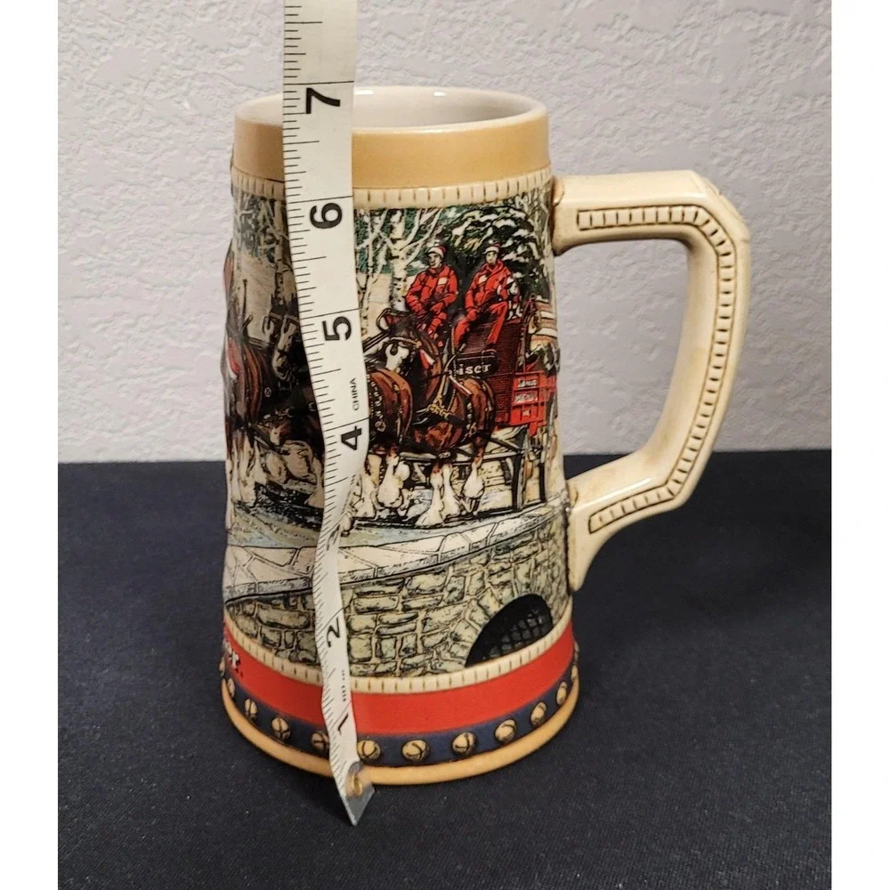 Vintage 1988 Budweiser Collector's Series Holiday Beer Stein